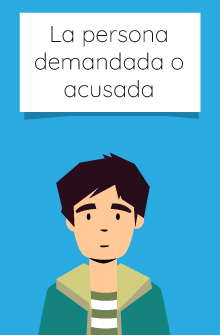 tarjeta con dibujo de joven acusado con enlace a más detalles sobre su rol