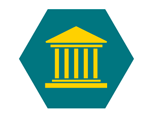 ícono decorativo de un edifico del congreso, que representa al poder legislativo